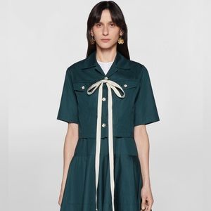 Marni Cotton Poplin Sleeveless Dress Emerald